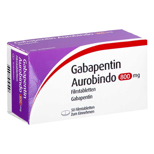 Das Produktfoto zeigt Gabapentin Aurobindo 800 Mg Filmtabletten (50 stk) PZN 09478476