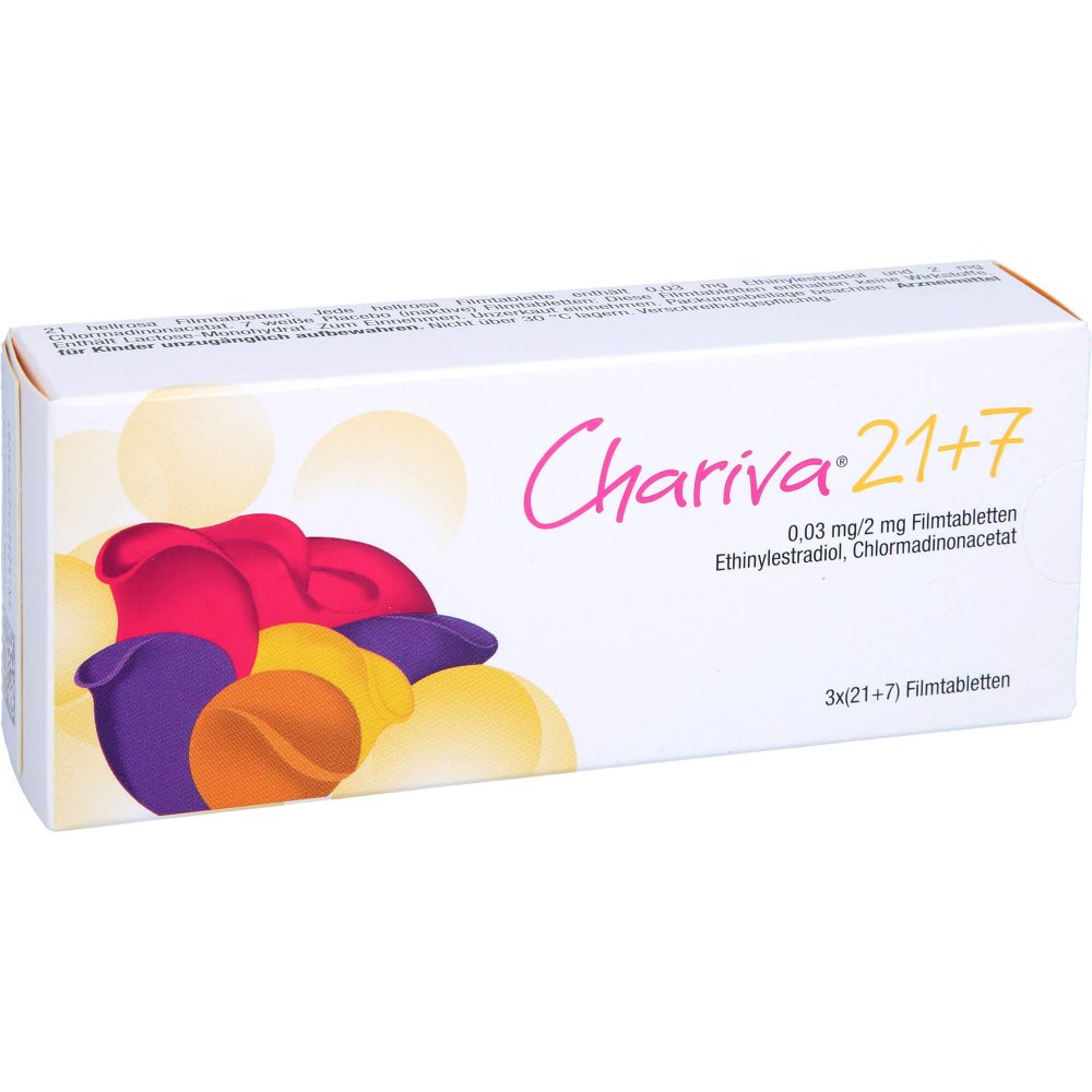 Das Produktfoto zeigt Chariva 21+7 Filmtabletten (3X28 stk) PZN 09505196