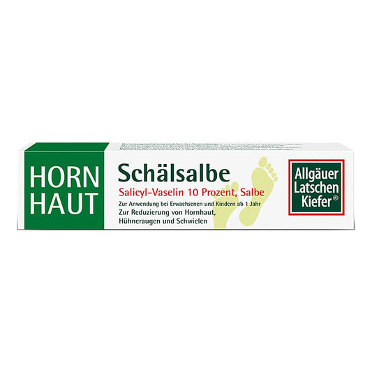 Das Produktfoto zeigt Allgäuer Latschenk. Hornhaut Schälsalbe (50 g) PZN 09507657