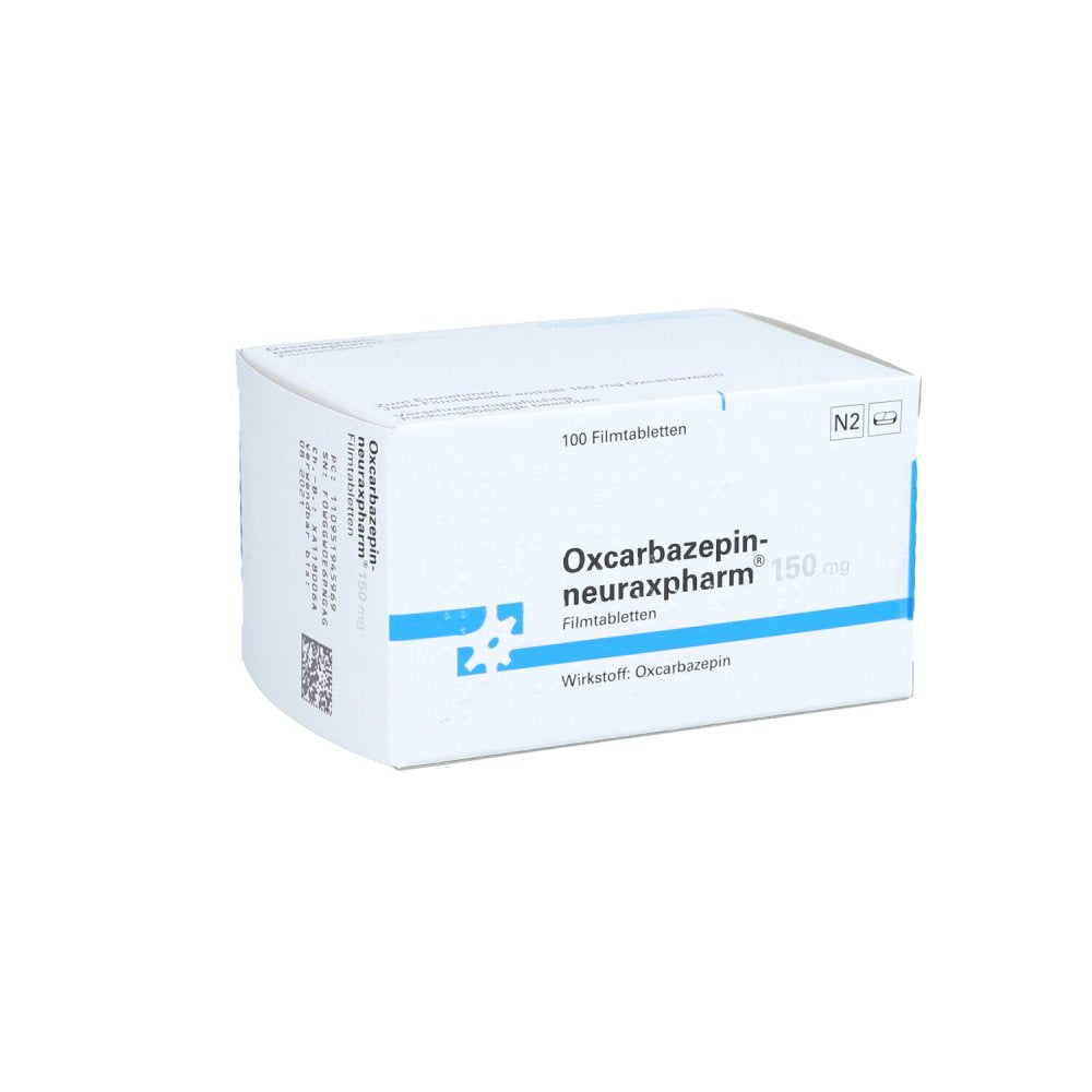Das Produktfoto zeigt Oxcarbazepin-Neuraxpharm 150 Mg Filmtabletten (100 stk) PZN 09519459