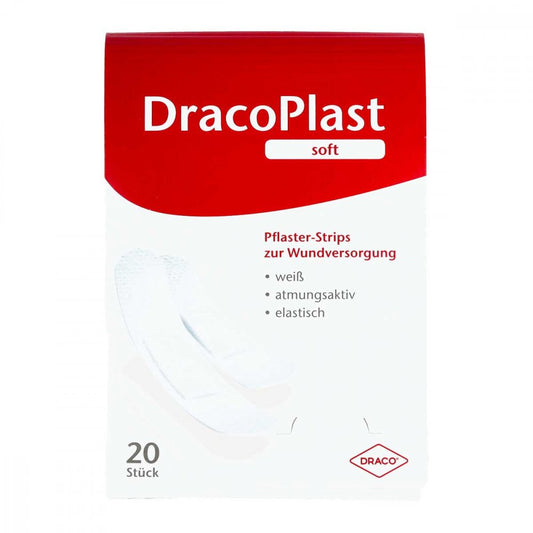 Das Produktfoto zeigt Dracoplast Soft Pflasterstrips Sortiert (20 stk) PZN 09522059
