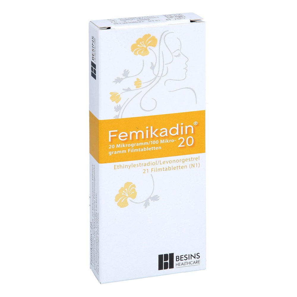Das Produktfoto zeigt Femikadin 20 Filmtabletten (1X21 stk) PZN 09522065