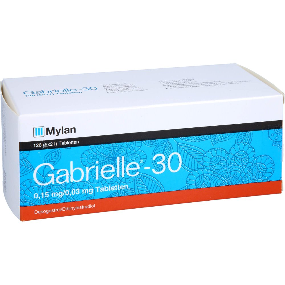Das Produktfoto zeigt Gabrielle-30 0,15 Mg/0,03 Mg Tabletten (126 stk) PZN 09530159