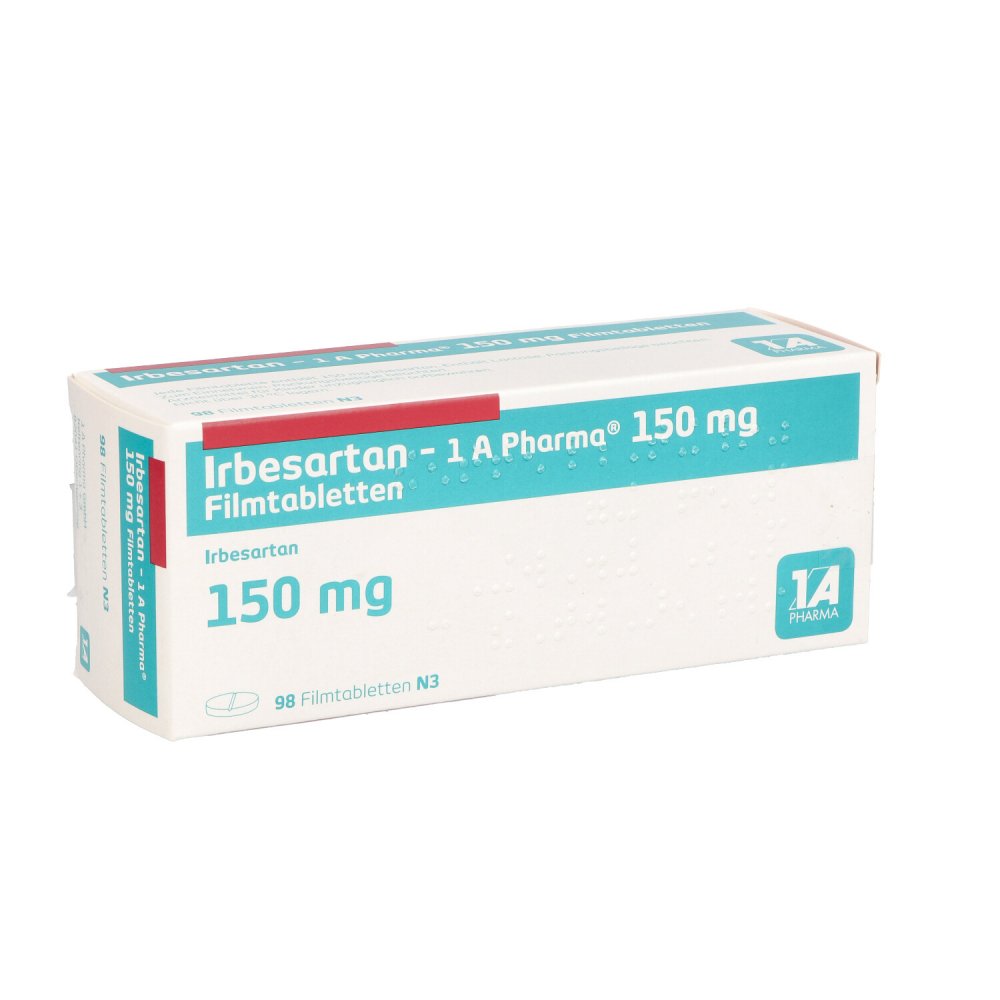 Irbesartan-1a Pharma 150 Mg Filmtabletten (98 stk)