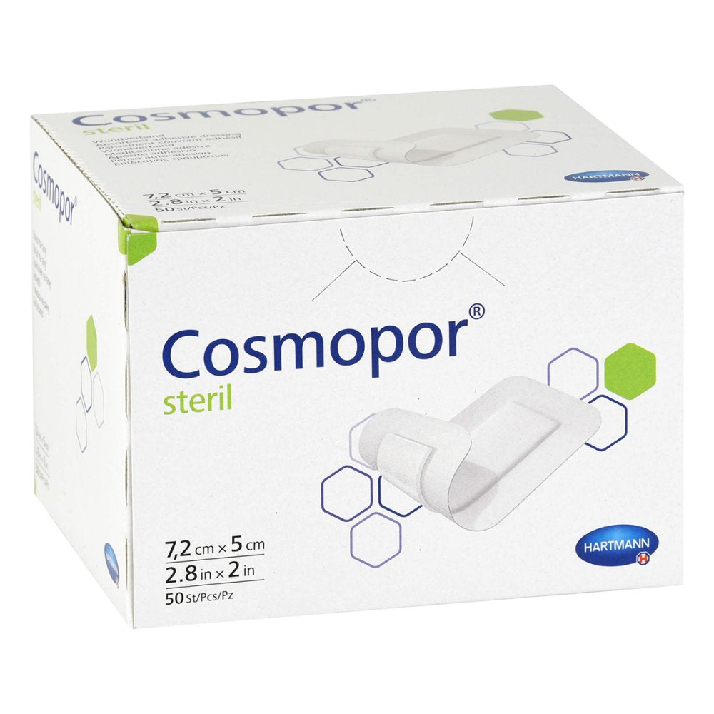 Das Produktfoto zeigt Cosmopor Steril Wundverband 5x7,2 Cm (50 stk) PZN 09612762