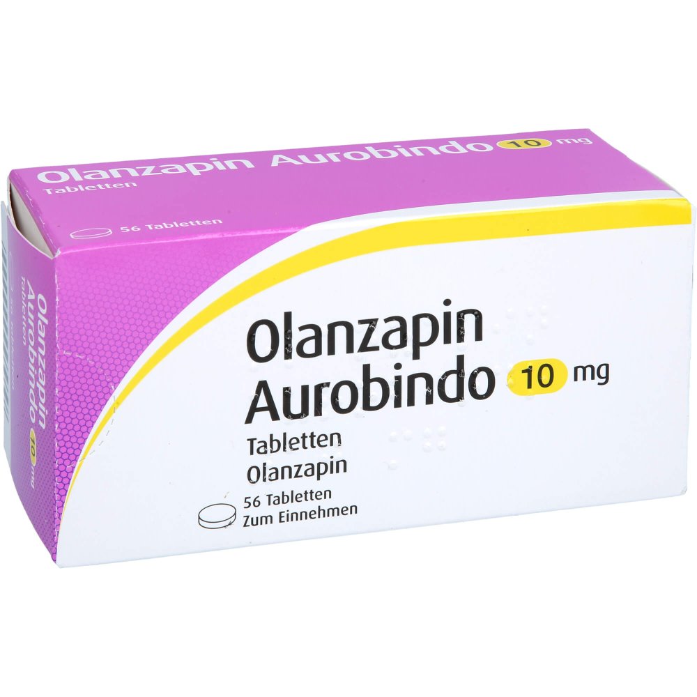 Das Produktfoto zeigt Olanzapin Aurobindo 10 Mg Tabletten (56 stk) PZN 09618279