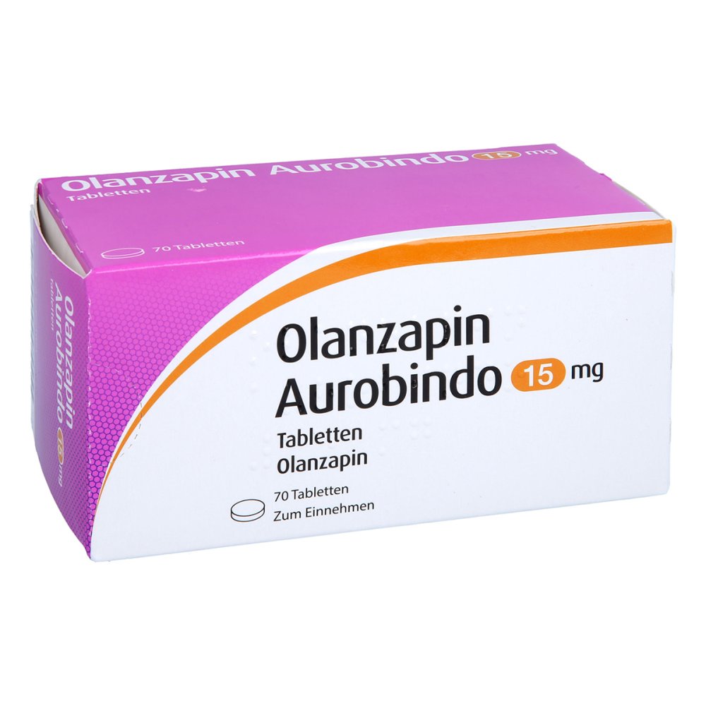Das Produktfoto zeigt Olanzapin Aurobindo 15 Mg Tabletten (70 stk) PZN 09618339