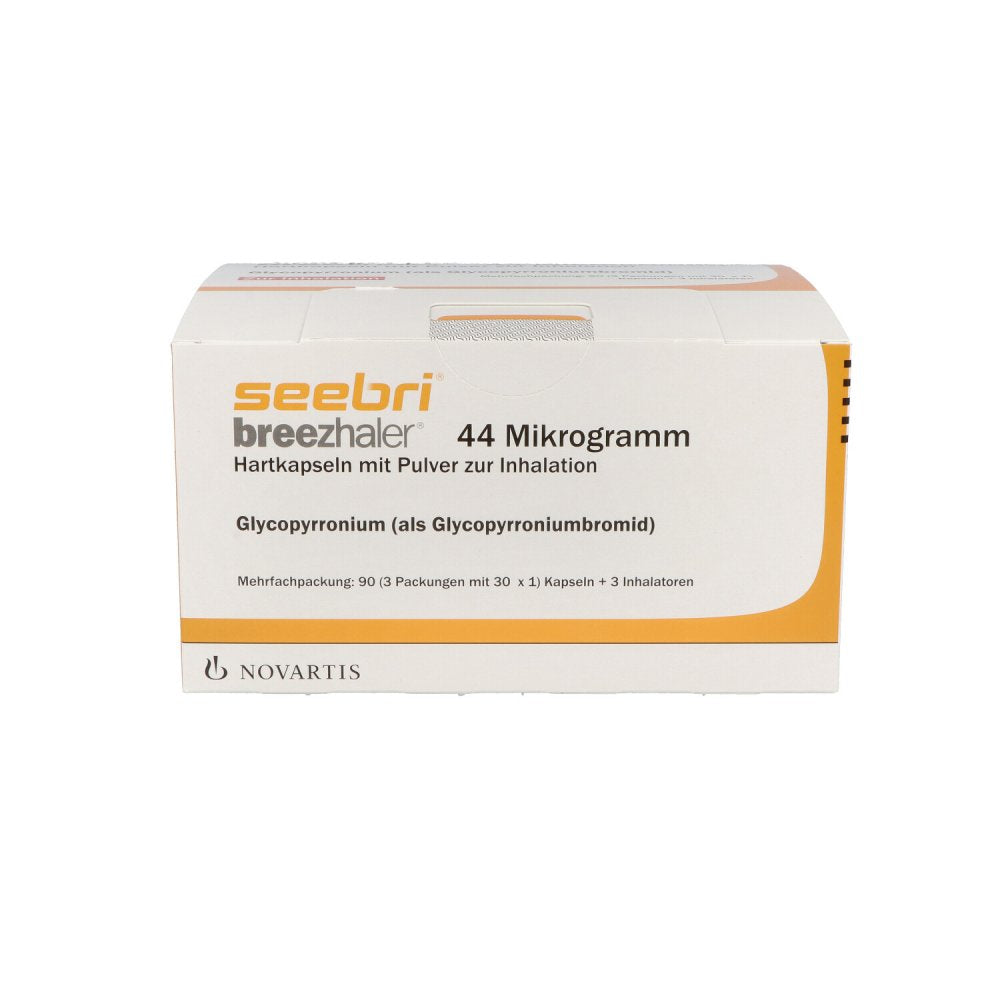 Das Produktfoto zeigt Seebri Breezhaler 44 Mikrogramm Hartk.M.Plv.Z.Inh. (3X30 stk) PZN 09632894