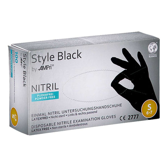 Nitril Unters.Handschuhe Unste.Puderfrei S Schwarz (100 stk)