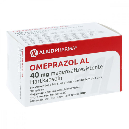 Das Produktfoto zeigt Omeprazol Al 40 Mg Magensaftresistente Hartkapseln (100 stk) PZN 09667579