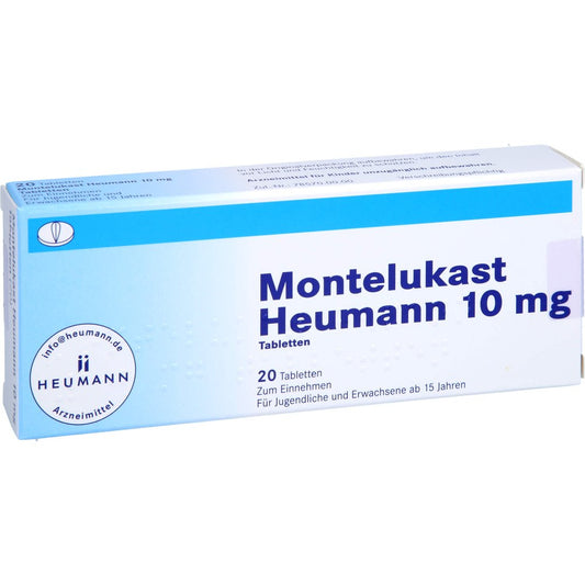 Das Produktfoto zeigt Montelukast Heumann 10 Mg Tabletten (20 stk) PZN 09673545