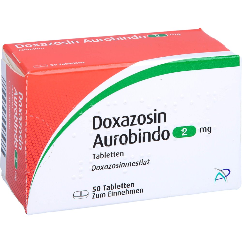 Das Produktfoto zeigt Doxazosin Aurobindo 2 Mg Tabletten (50 stk) PZN 09673605
