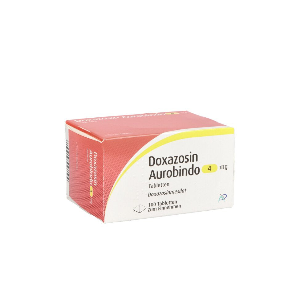 Das Produktfoto zeigt Doxazosin Aurobindo 4 Mg Tabletten (100 stk) PZN 09673640