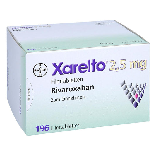 Das Produktfoto zeigt Xarelto 2,5 Mg Filmtabletten (1X196 stk) PZN 09676408