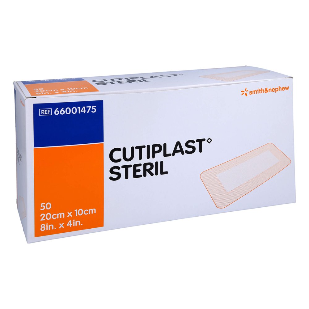 Das Produktfoto zeigt Cutiplast Steril Wundverband 10x20 Cm (50 stk) PZN 09680456