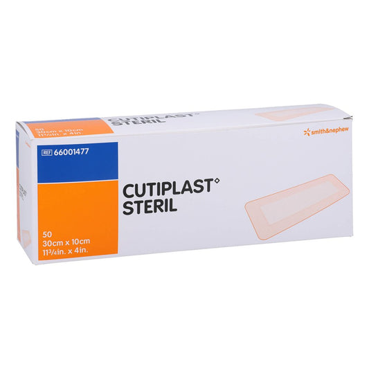 Das Produktfoto zeigt Cutiplast Steril Wundverband 10x30 Cm (50 stk) PZN 09680479