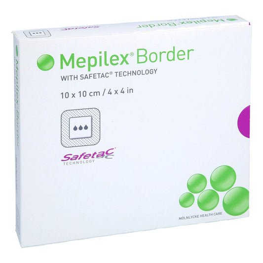 Das Produktfoto zeigt Mepilex Border Schaumverband 10x10 Cm (5 stk) PZN 09680812