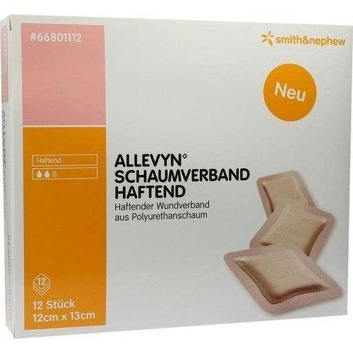 Das Produktfoto zeigt Allevyn Schaumverband 12x13 Cm Haftend (12 stk) PZN 09686559
