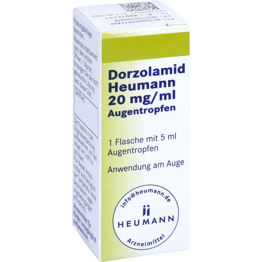 Das Produktfoto zeigt Dorzolamid Heumann 20 Mg/Ml Augentropfen (5 ml) PZN 09687286