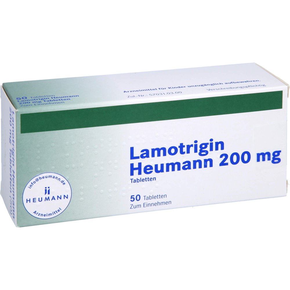 Das Produktfoto zeigt Lamotrigin Heumann 200 Mg Tabletten (50 stk) PZN 09687375