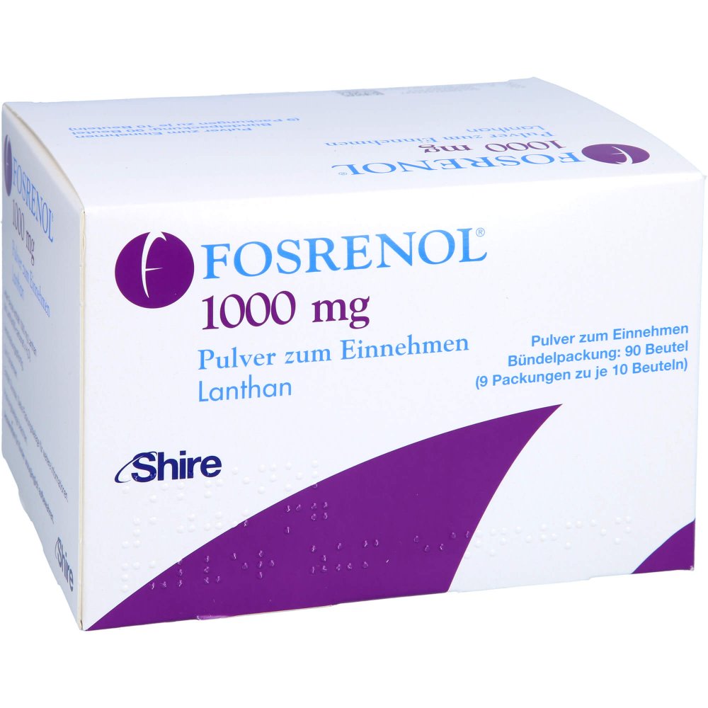 Das Produktfoto zeigt Fosrenol 1000 Mg Pulver Zum Einnehmen (90 stk) PZN 09702399
