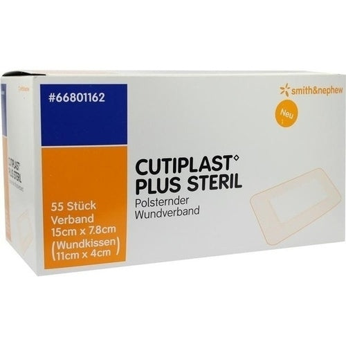 Das Produktfoto zeigt Cutiplast Plus Steril 7,8x15 Cm Verband (55 stk) PZN 09732590