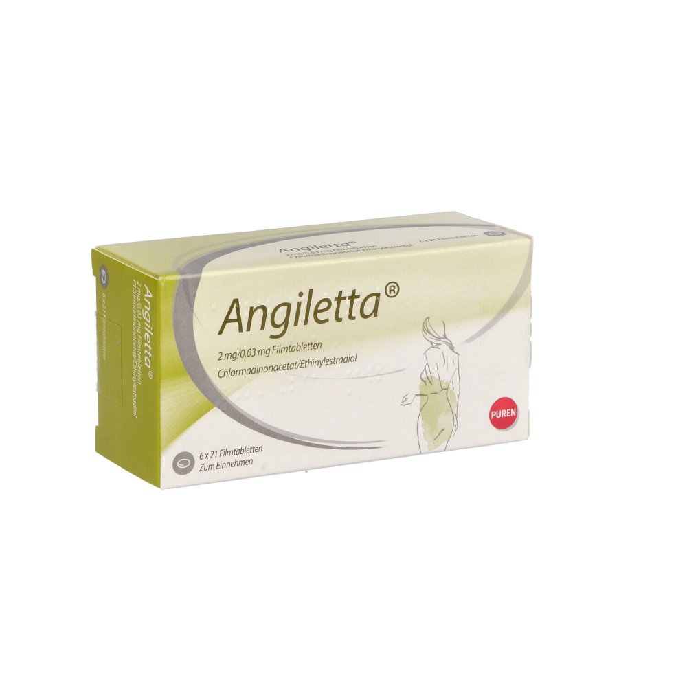 Angiletta 2 Mg/0,03 Mg Filmtabletten (6X21 stk)