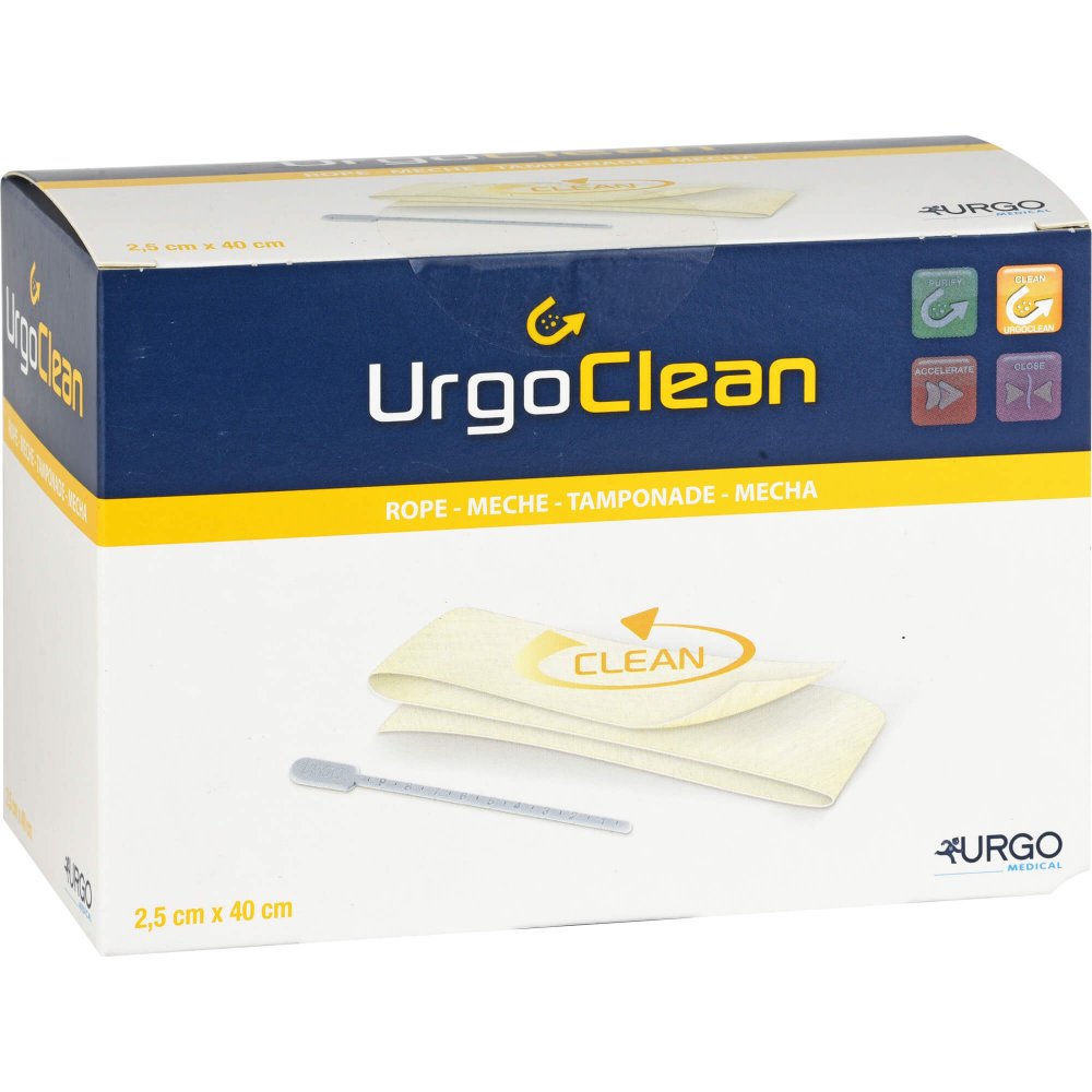 Das Produktfoto zeigt Urgoclean Tamponade 2,5x40 Cm (5 stk) PZN 09763320