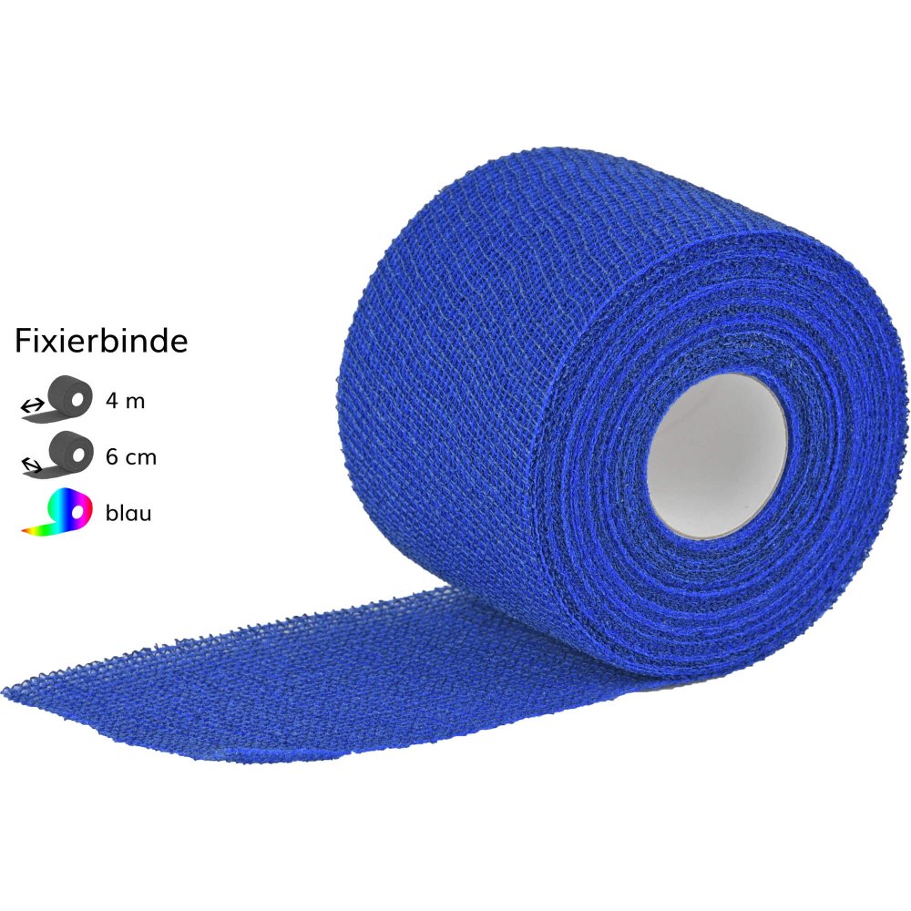 Das Produktfoto zeigt Dracoelfi Haft Color Elast.Fixierb.6 Cmx4 M Blau (1 stk) PZN 09780212