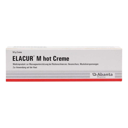 Das Produktfoto zeigt Elacur M Hot Creme (50 g) PZN 09885000