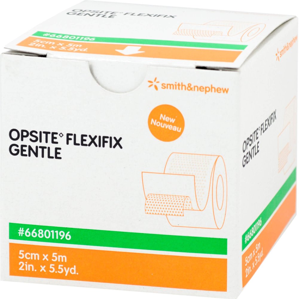 Das Produktfoto zeigt Opsite Flexifix Gentle 5 Cmx5 M Verband (1 stk) PZN 09897138