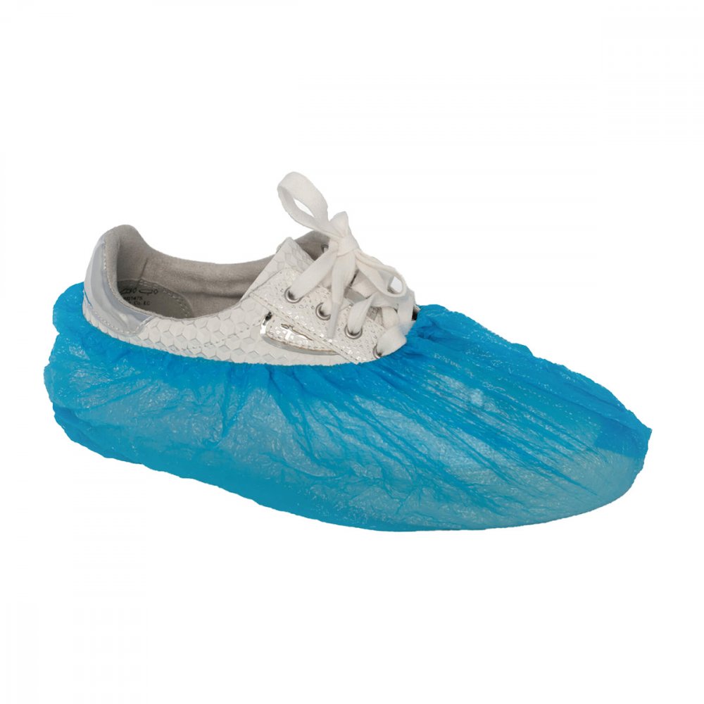 Das Produktfoto zeigt Einmal Überschuhe Kunststoff Blau (10 stk) PZN 09912470