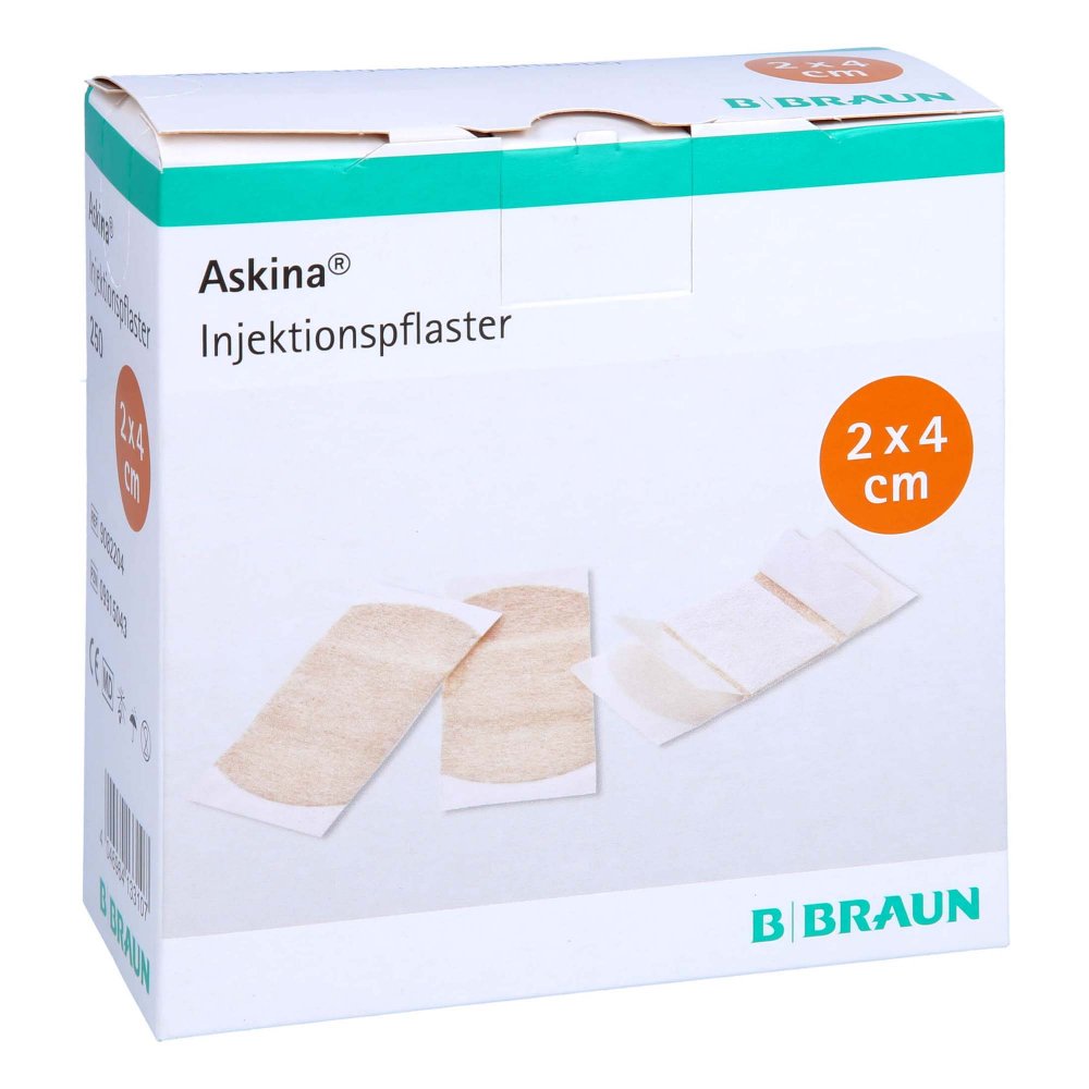 Das Produktfoto zeigt Askina Injektionspflaster 2x4 Cm (250 stk) PZN 09915043