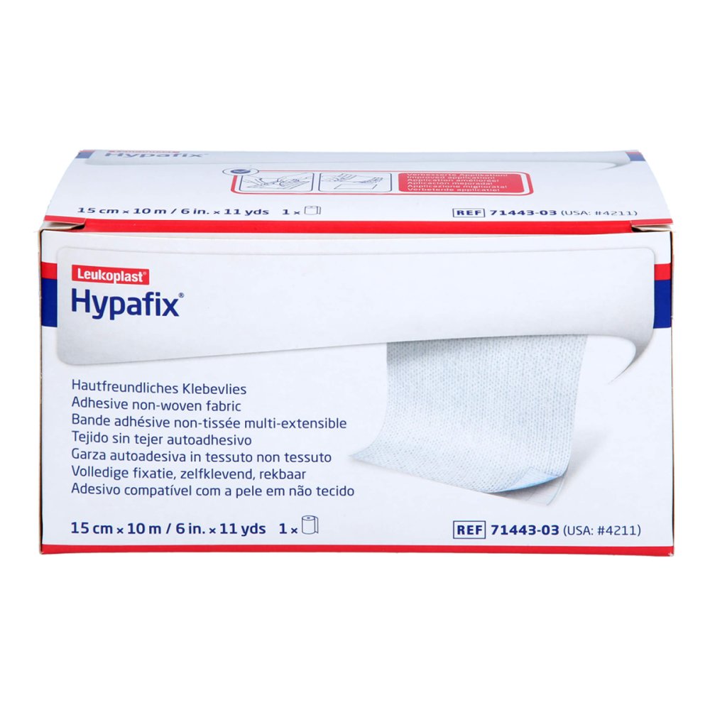 Das Produktfoto zeigt Hypafix Klebevlies Hypoallergen 15 Cmx10 M (1 stk) PZN 09920363
