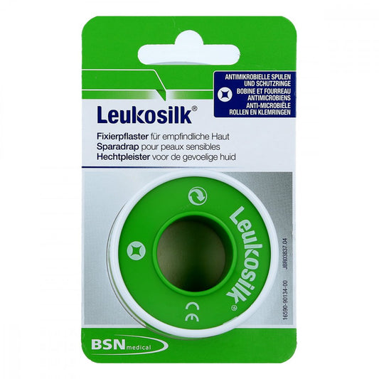 Das Produktfoto zeigt Leukosilk 2,5 Cmx5 M Blisterkarte (1 stk) PZN 09920618