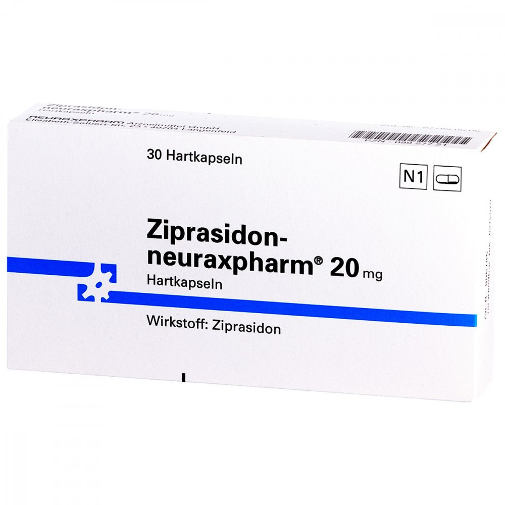 Das Produktfoto zeigt Ziprasidon-Neuraxpharm 20 Mg Hartkapseln (30 stk) PZN 09927721