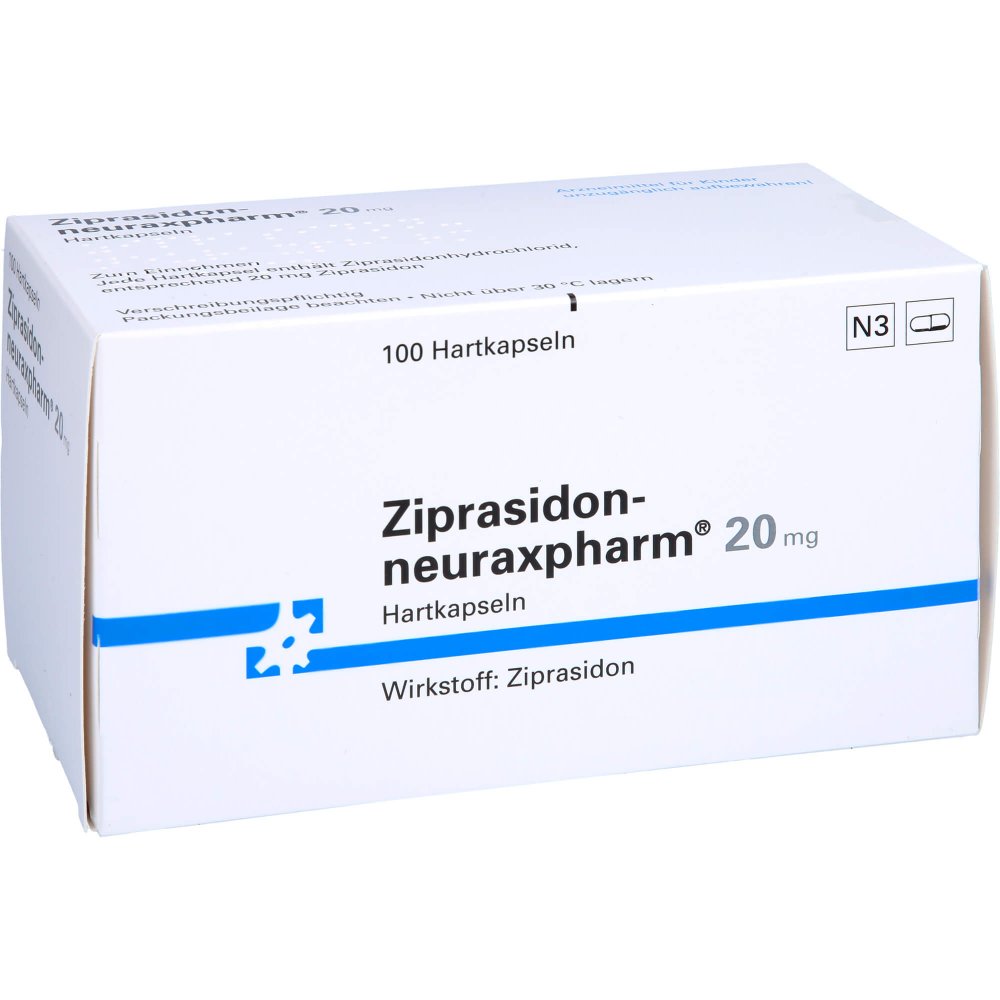 Das Produktfoto zeigt Ziprasidon-Neuraxpharm 20 Mg Hartkapseln (100 stk) PZN 09927744