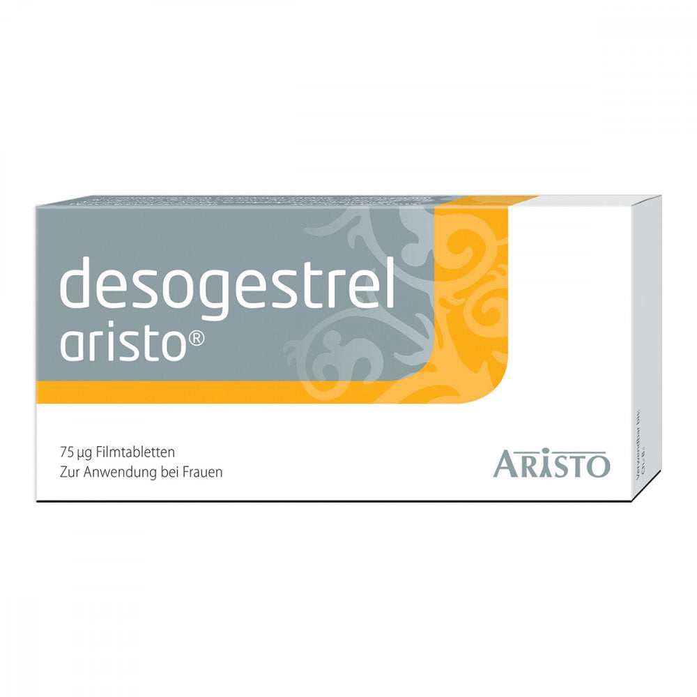 Das Produktfoto zeigt Desogestrel Aristo 75 Μg Filmtabletten (28 stk) PZN 09929105