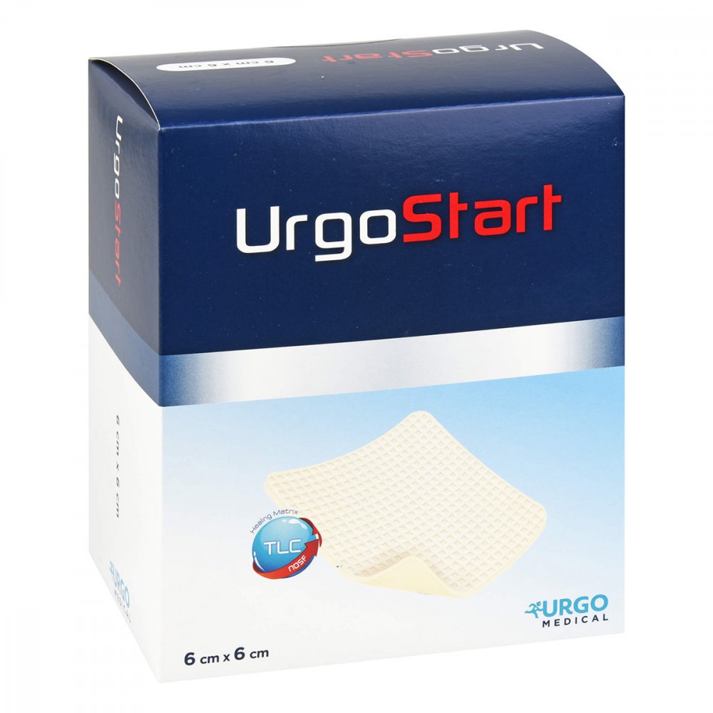 Das Produktfoto zeigt Urgostart 6x6 Cm Schaumstoffwundverband (20 stk) PZN 09942353