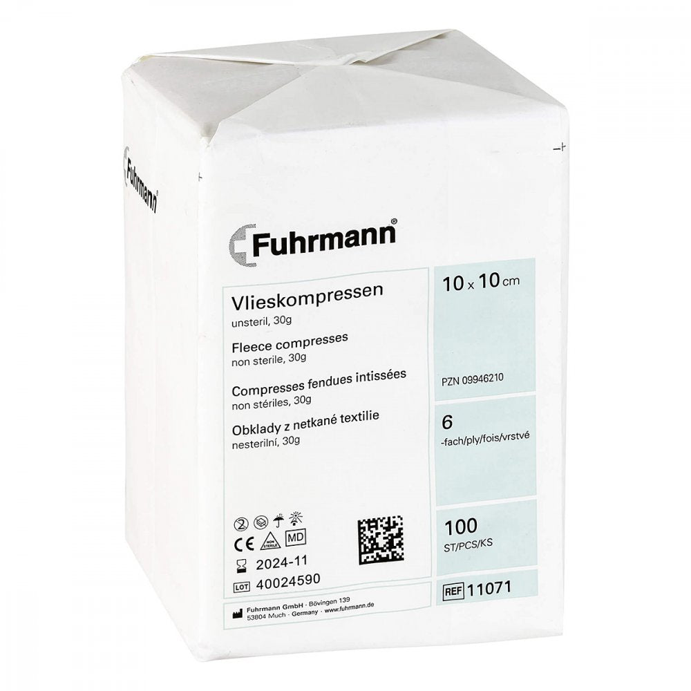 Vlieskompressen Unsteril 10x10 Cm 6lagig (100 stk)