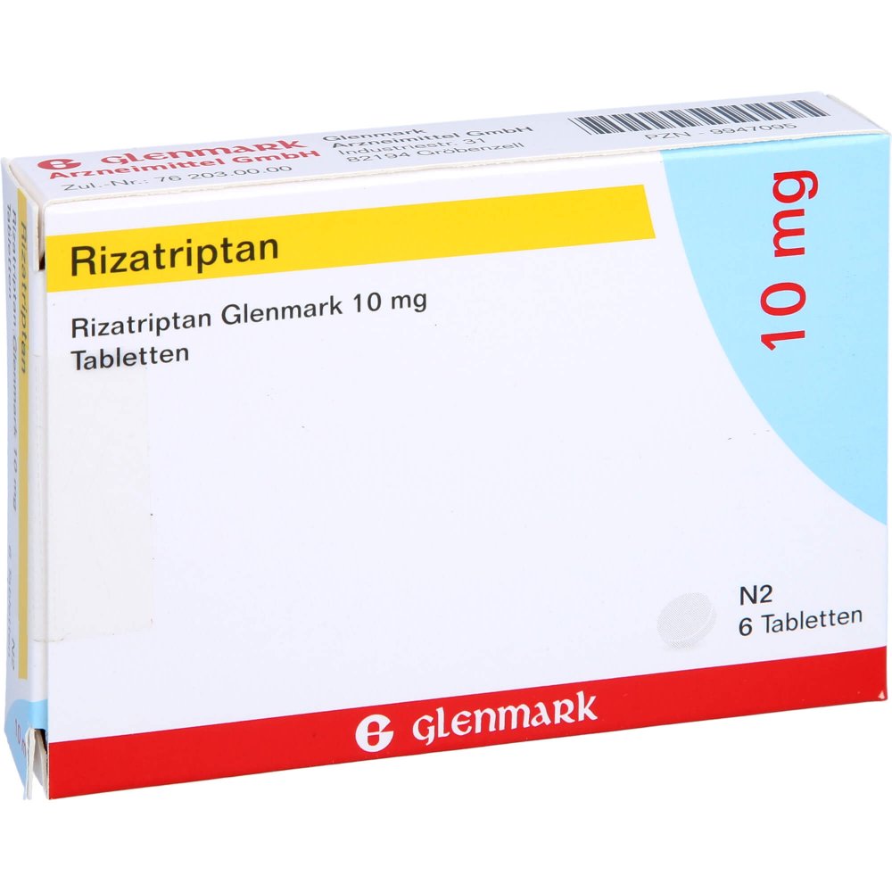 Rizatriptan Glenmark 10 Mg Tabletten (6 stk)