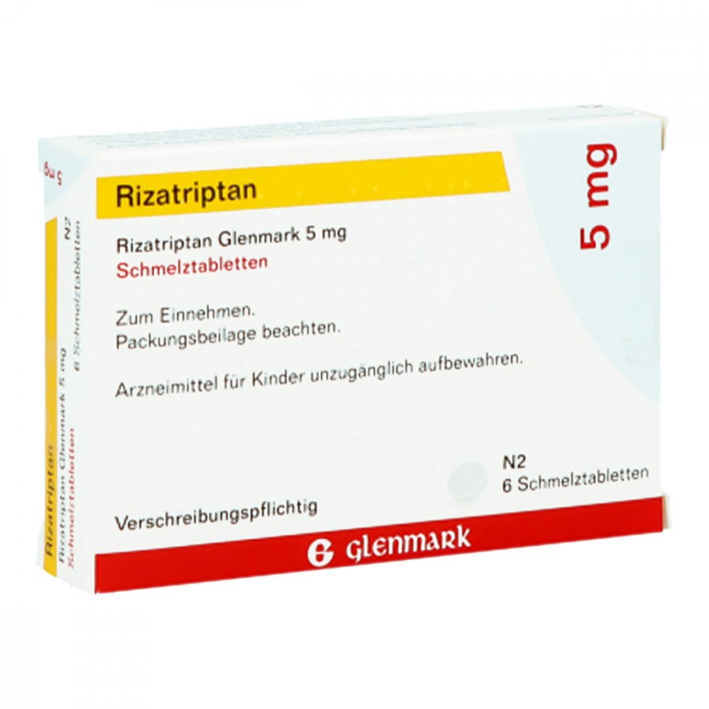 Das Produktfoto zeigt Rizatriptan Glenmark 5 Mg Schmelztabletten (6 stk) PZN 09947132