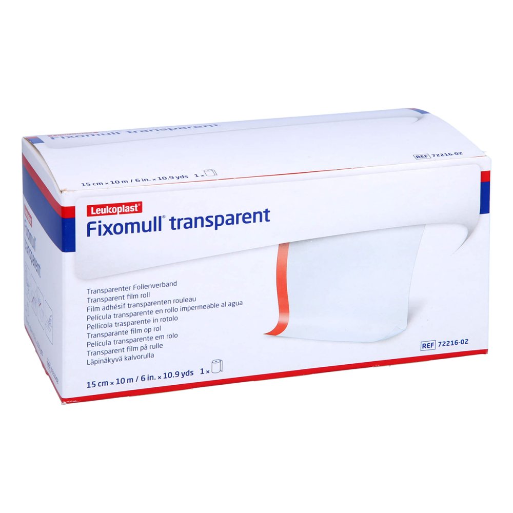 Das Produktfoto zeigt Fixomull Transparent 15 Cmx10 M (1 stk) PZN 10006788