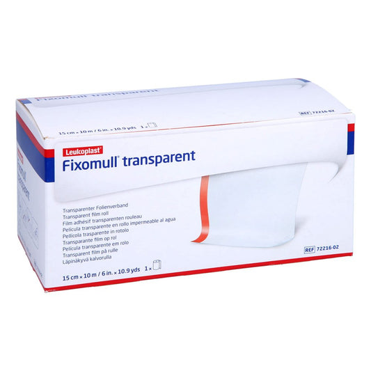 Das Produktfoto zeigt Fixomull Transparent 15 Cmx10 M (1 stk) PZN 10006788