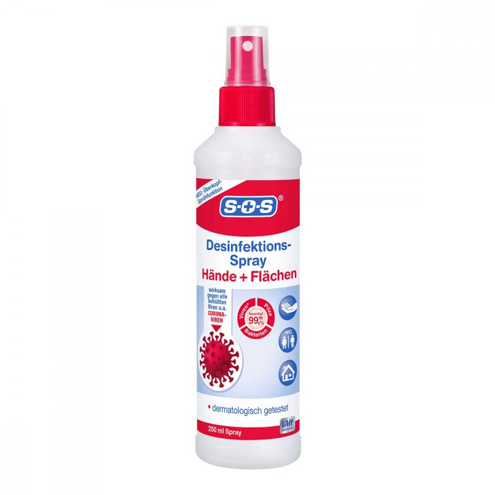 Das Produktfoto zeigt Sos Desinfektions-Spray (250 ml) PZN 10021581