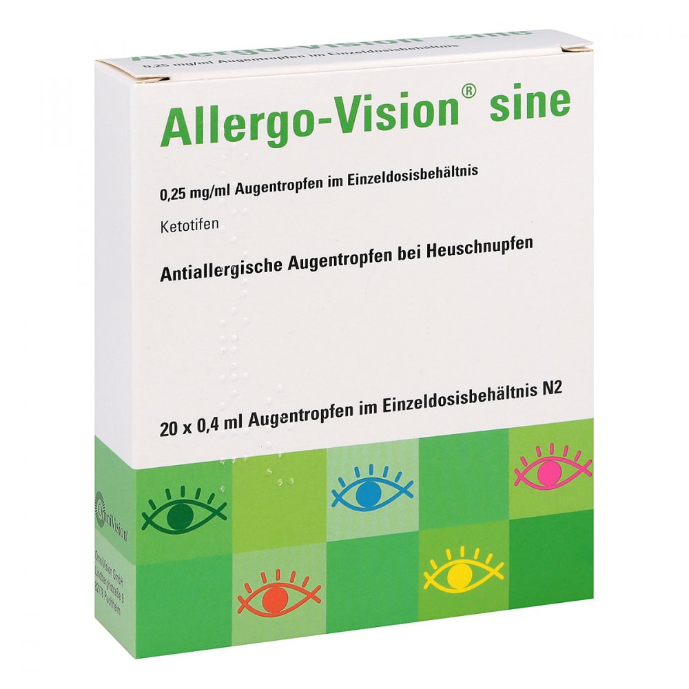 Das Produktfoto zeigt Allergo-Vision Sine 0,25 Mg/Ml At Im Einzeldo.Beh. (20X0.4 ml) PZN 10037719