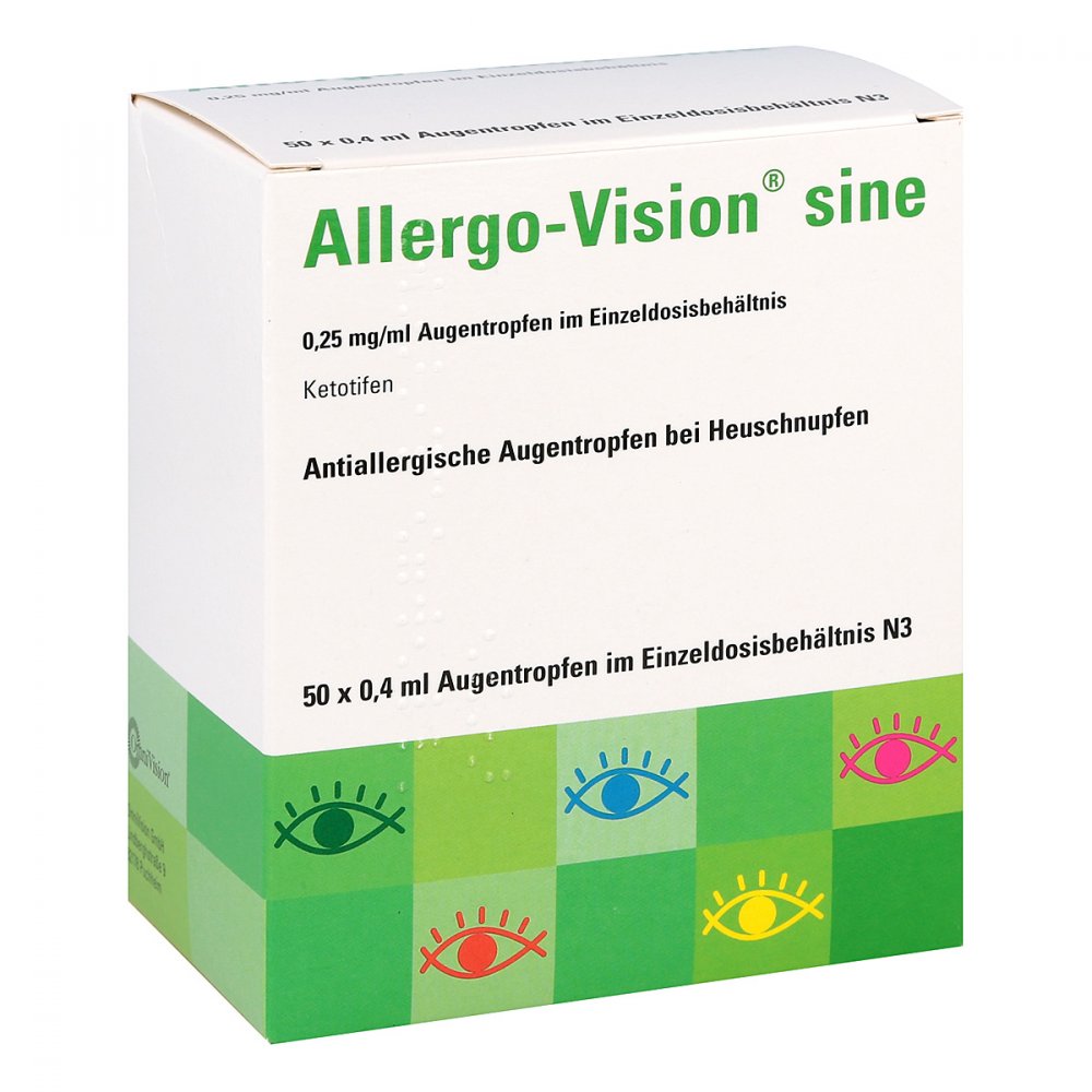 Das Produktfoto zeigt Allergo-Vision Sine 0,25 Mg/Ml At Im Einzeldo.Beh. (50X0.4 ml) PZN 10037725