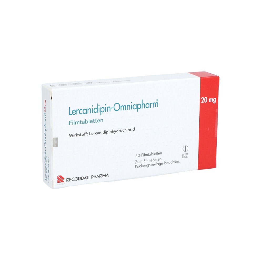Lercanidipin Omniapharm 20 Mg Filmtabletten (50 stk)