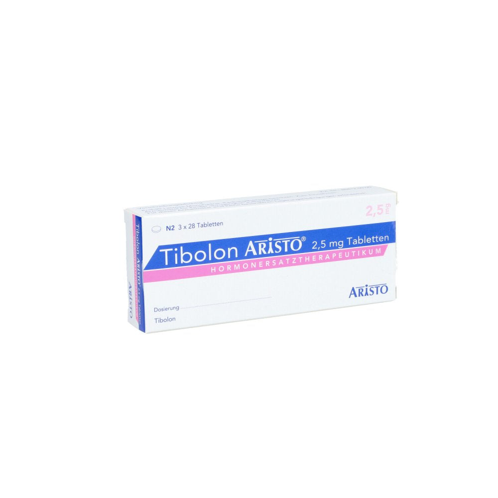Das Produktfoto zeigt Tibolon Aristo 2,5 Mg Tabletten (3X28 stk) PZN 10050453