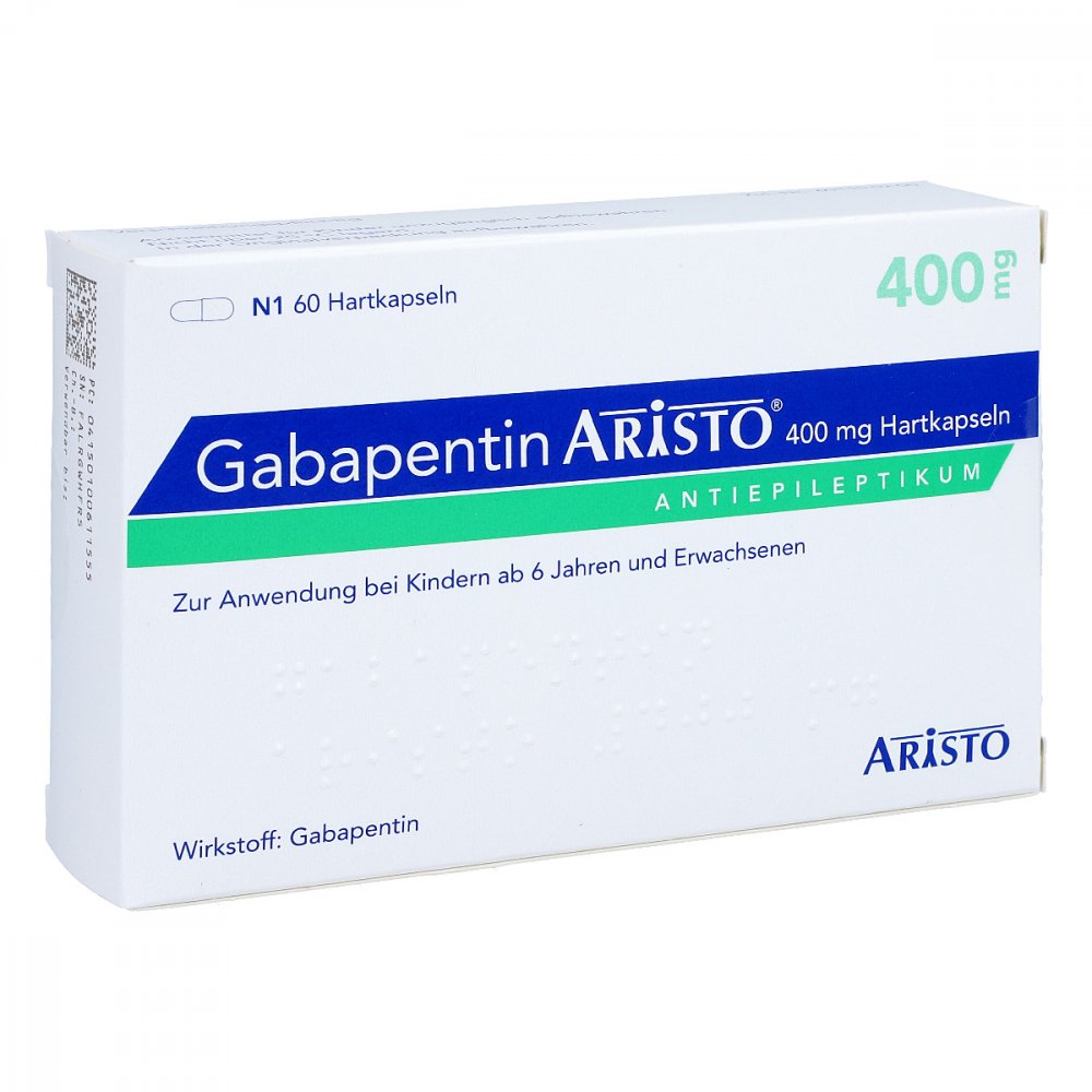 Das Produktfoto zeigt Gabapentin Aristo 400 Mg Hartkapseln (60 stk) PZN 10061155